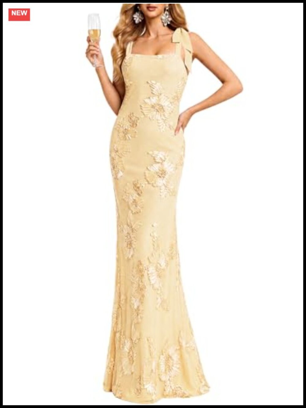 3D Floral Bodycon Mermaid Maxi Dress Formal Evening Gown